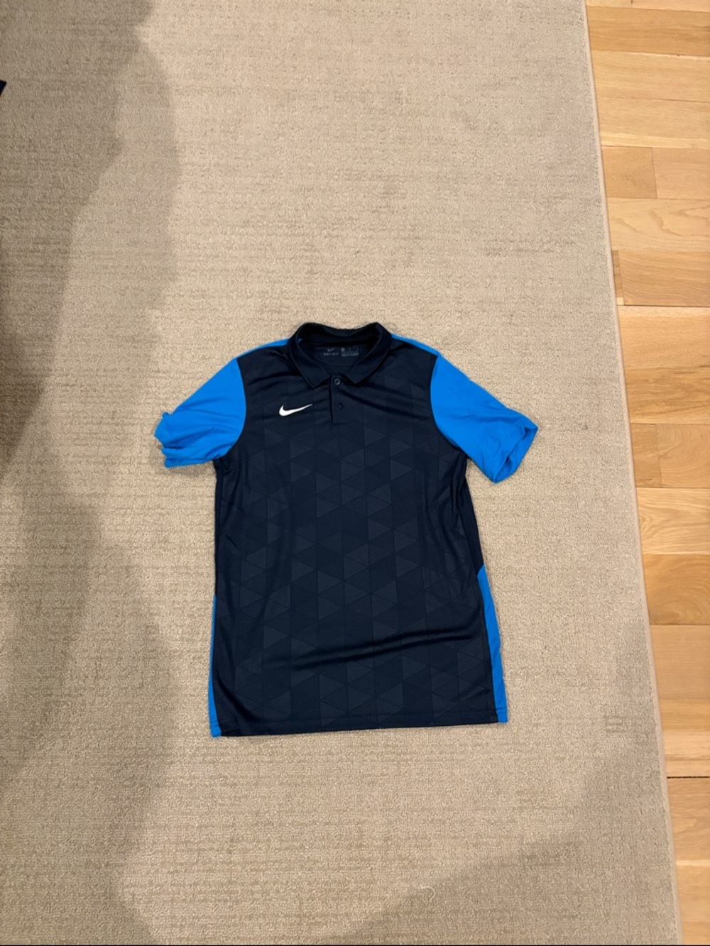 Nike Kids Black & Blue Short Sleeve Polo Shirt- Performance